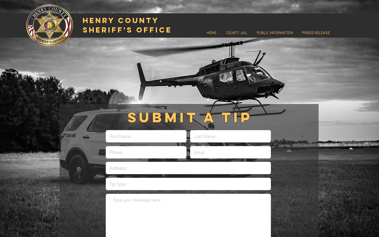 Henry County arrest records sheriff tips page