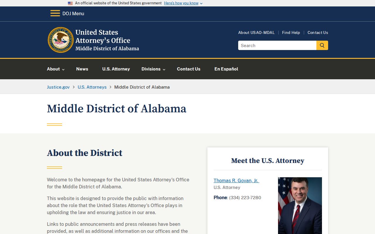 Henry County District Court records Middle District U.S. Attorney office
