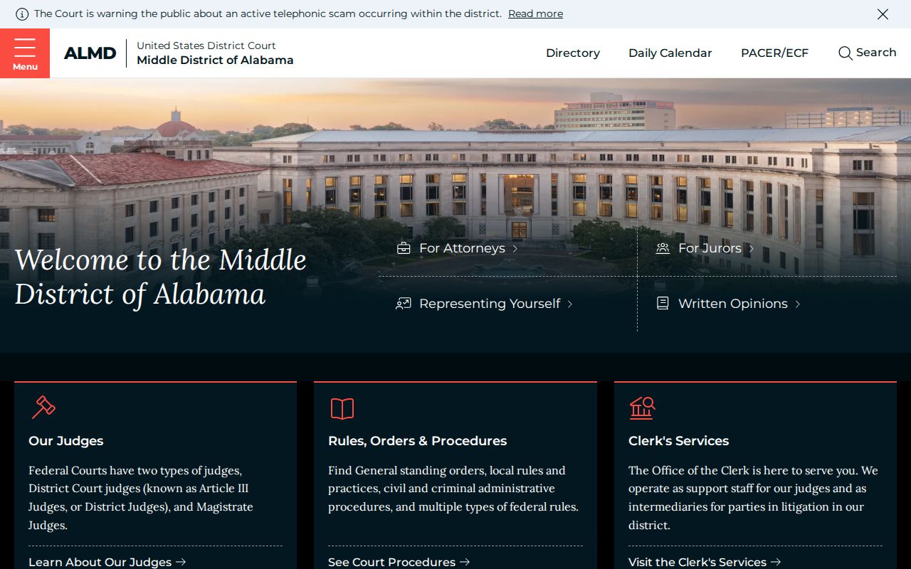 Henry County District Court records Middle District of Alabama homepage