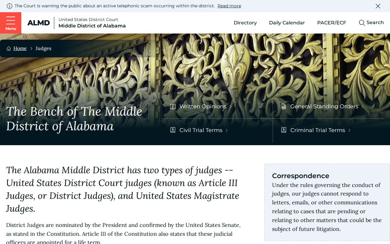 Henry County District Court records Middle District federal judge directory