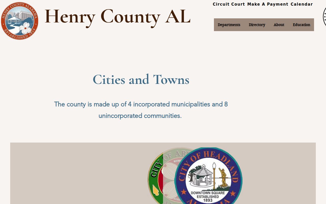 Henry County Court records cities and towns page