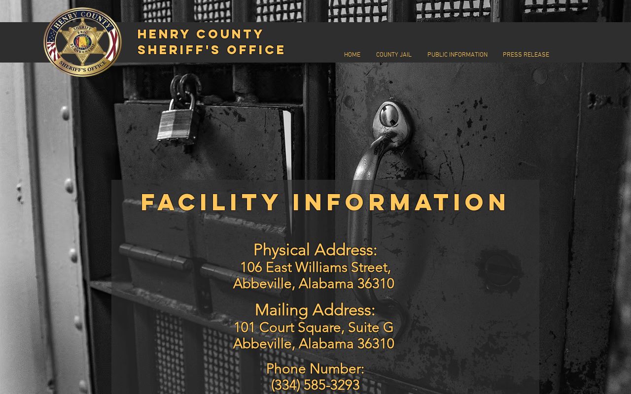 Henry County inmate records jail facility information