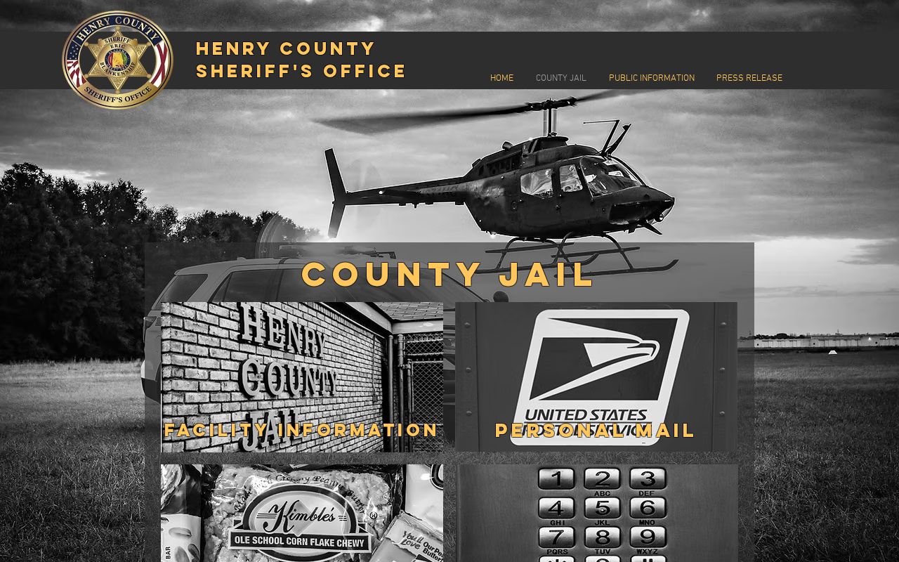 Henry County inmate records county jail menu