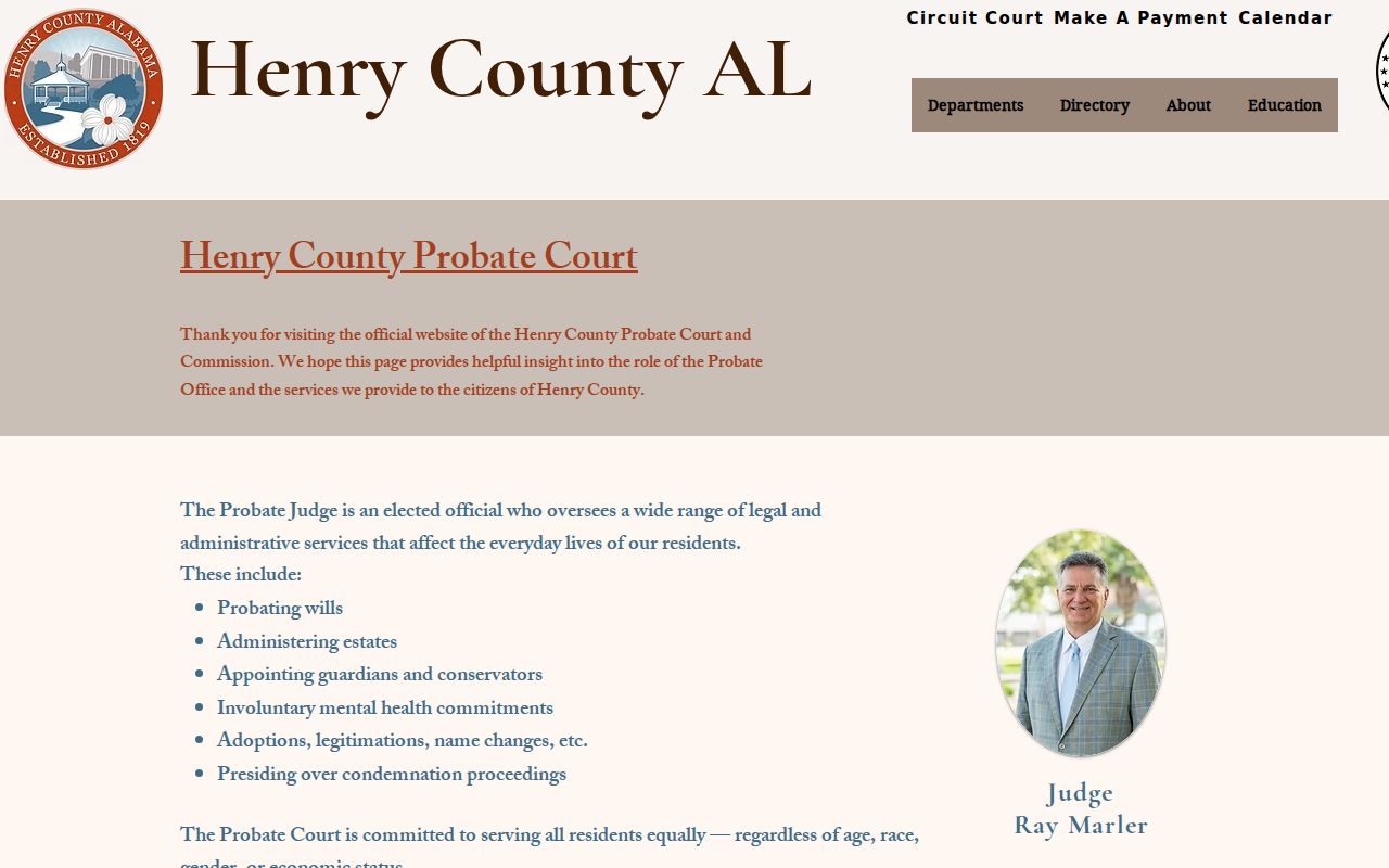 Henry County Probate Court records official Probate Court page