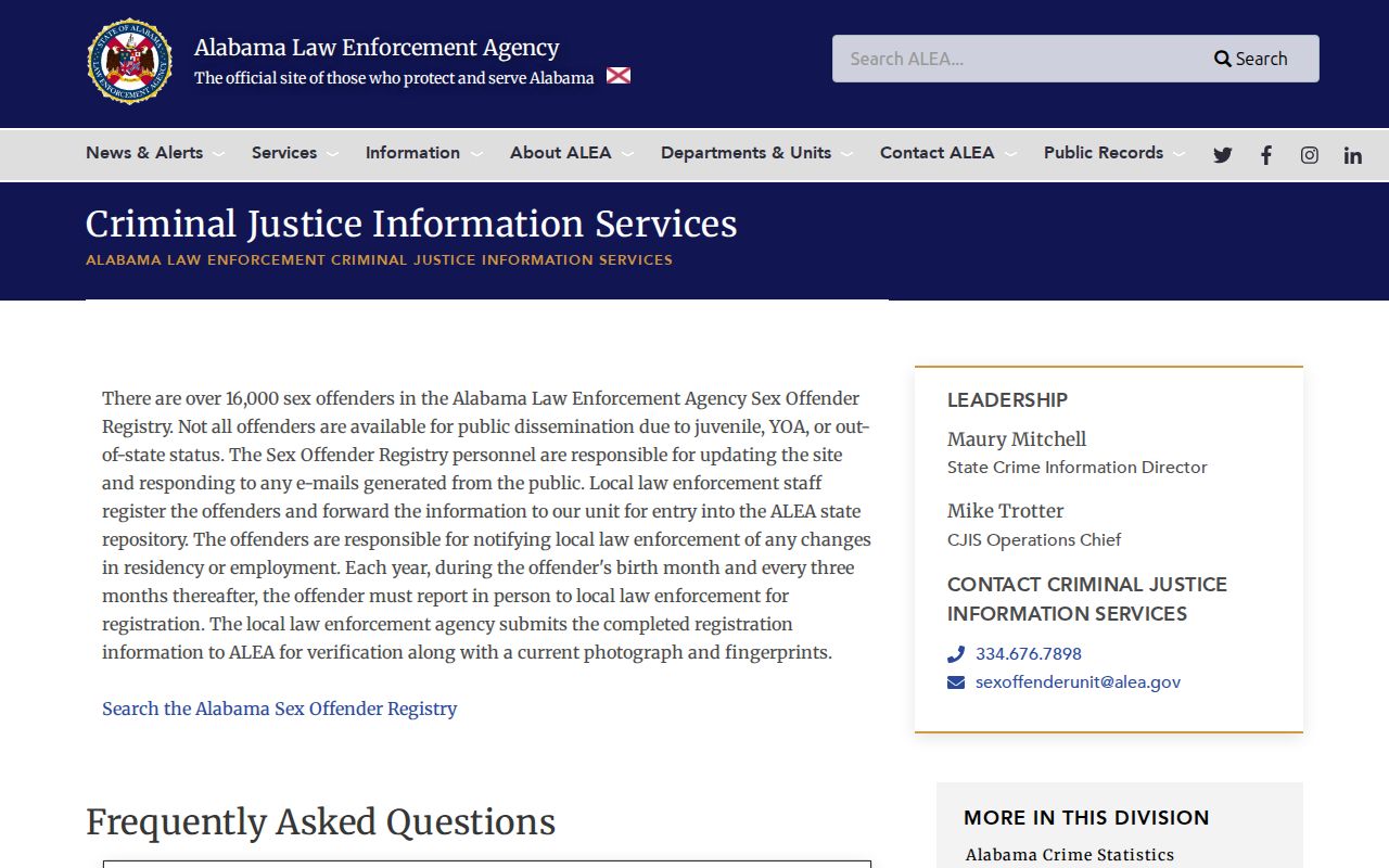 Henry County warrant records ALEA sex offender registry page